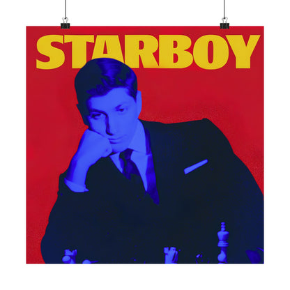 Bobby Fischer Smug Chess Poster, Starboy Edition