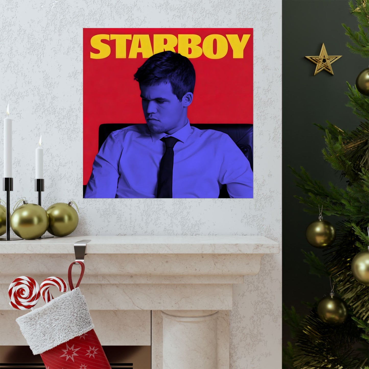 Magnus Carlsen Smug Chess Poster, Starboy Edition