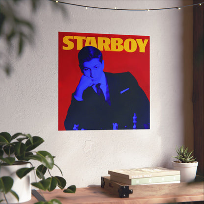 Bobby Fischer Smug Chess Poster, Starboy Edition
