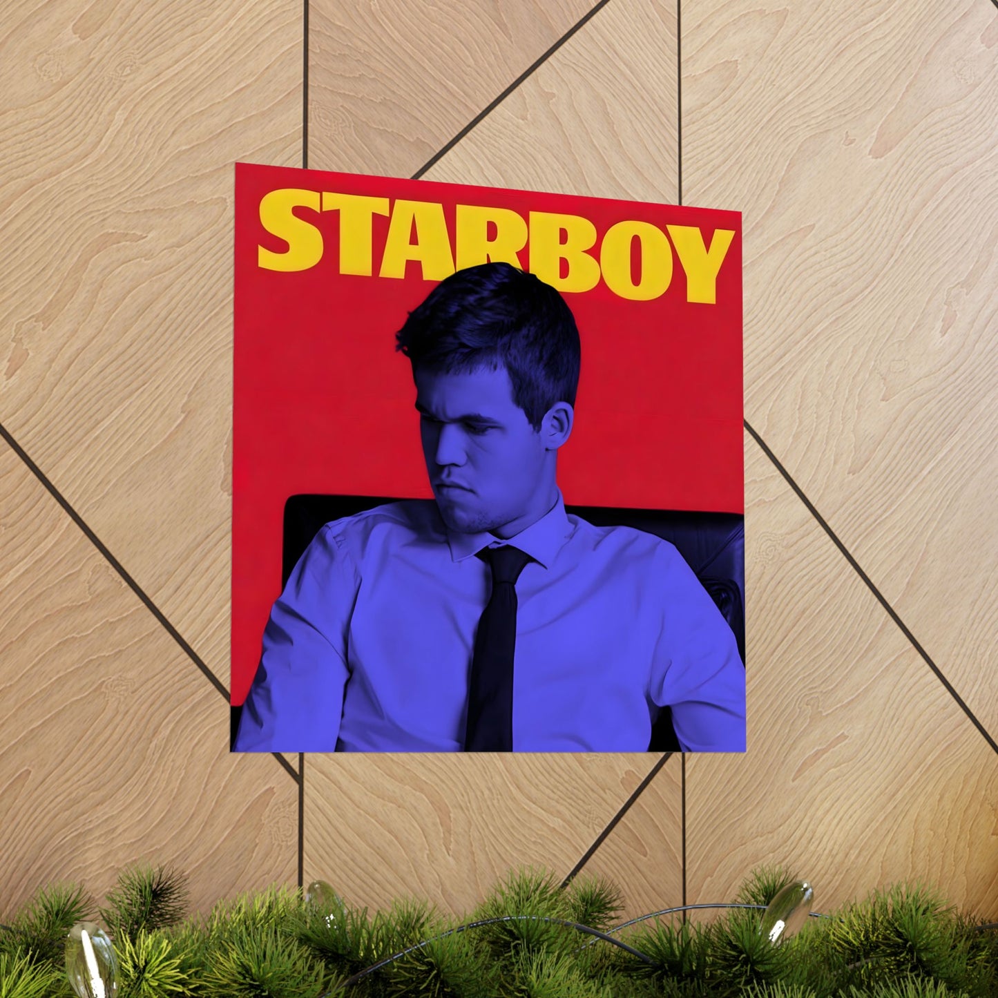 Magnus Carlsen Smug Chess Poster, Starboy Edition