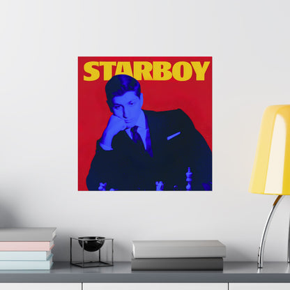 Bobby Fischer Smug Chess Poster, Starboy Edition