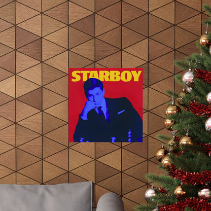 Bobby Fischer Smug Chess Poster, Starboy Edition