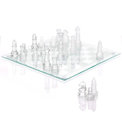 Elegant Glass Chess Set 10" Classic Board